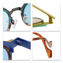 Load image into Gallery viewer, Special Multicolor Oval Sunglasses Striped Glasses Neutral Sunglasses Hip Hop Niche Street Style Sun Glasses - eyeshions