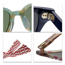 Load image into Gallery viewer, 2022 Spring New Unique Black And White Plaid Red And White Plaid Texture Acetate Frame Sunglasses New Designer Polarized Sunglasses - eyeshions