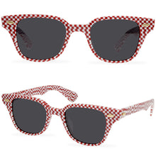 Load image into Gallery viewer, 2022 Spring New Unique Black And White Plaid Red And White Plaid Texture Acetate Frame Sunglasses New Designer Polarized Sunglasses - eyeshions
